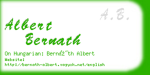 albert bernath business card